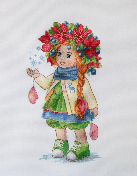 Winter Girl SK105 cross stitch kit by Merejka