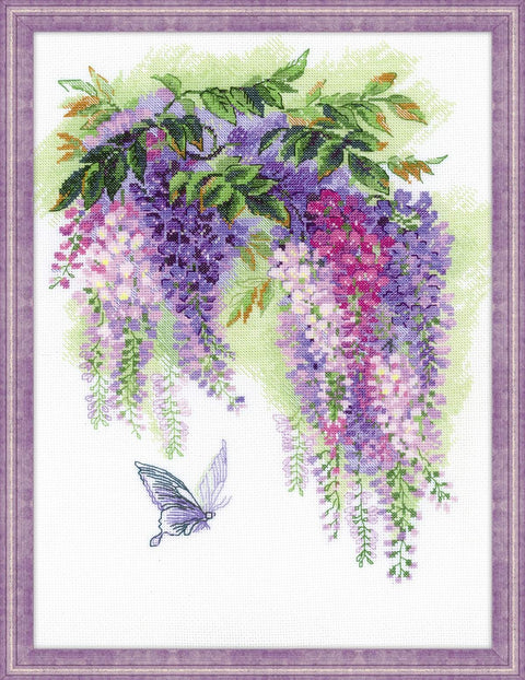 Wisteria cross stitch kit by RIOLIS Ref. no.: 1672