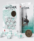 Witcher Dice Set Ciri The Law of Surprise white and turquise