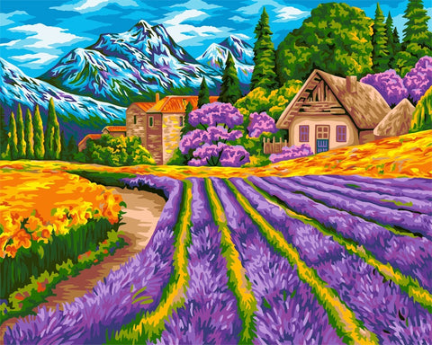 Wizardi Painting by Numbers Kit Alpine Village 40x50 cm A101