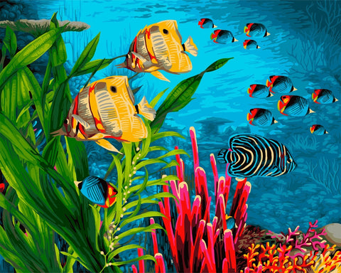 Wizardi Painting by Numbers Kit Coral Reefs 40x50 cm H104