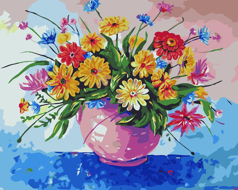 Wizardi Painting by Numbers Kit Field Flowers 40x50 cm B043