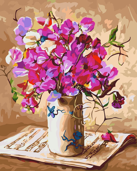 Wizardi Painting by Numbers Kit Flower Melody 40x50 cm B044