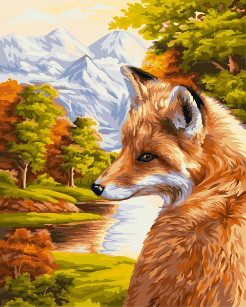 Wizardi Painting by Numbers Kit Fox 40x50 cm H055