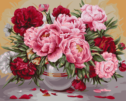 Wizardi Painting by Numbers Kit Garden Peonies 40x50 cm B057