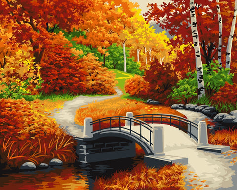 Wizardi Painting by Numbers Kit Golden Autumn 40x50 cm A089