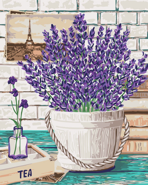 Wizardi Painting by Numbers Kit Lavender Aroma 40x50 cm B080