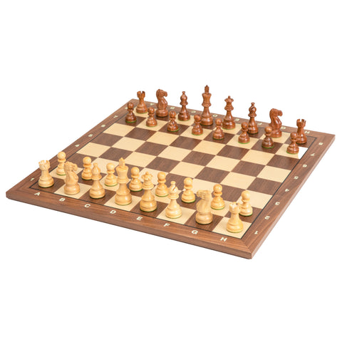 Wooden Chess with Chessboard made from Walnut/Maple.With letters and numbers.