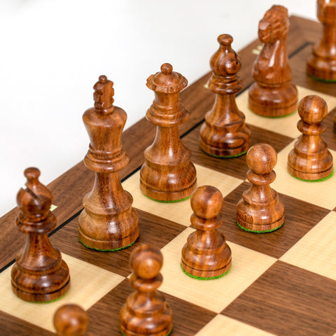 Wooden Chess with Chessboard made from Walnut/Maple.With letters and numbers.