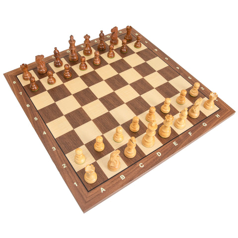 Wooden Chess with Chessboard made from Walnut/Maple.With letters and numbers.