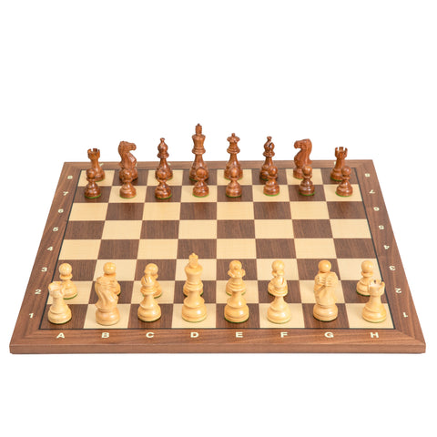 Wooden Chess with Chessboard made from Walnut/Maple.With letters and numbers.