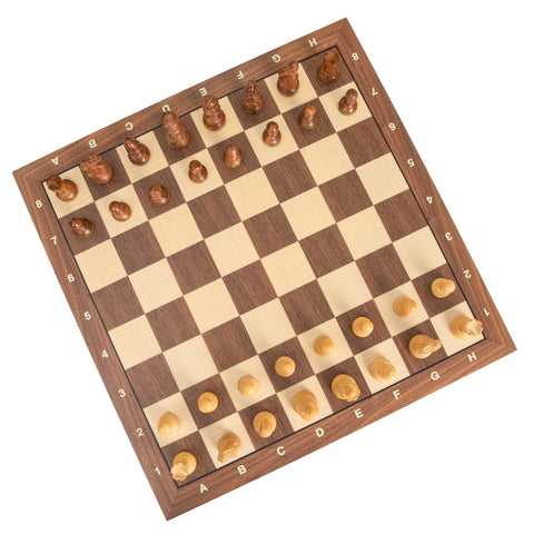 Wooden Chess with Chessboard made from Walnut/Maple.With letters and numbers.