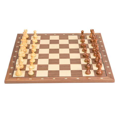 Wooden Chess with Chessboard made from Walnut/Maple.With letters and numbers.