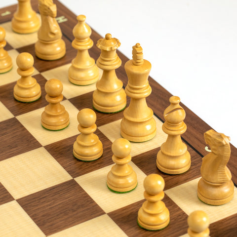 Wooden Chess with Chessboard made from Walnut/Maple.With letters and numbers.