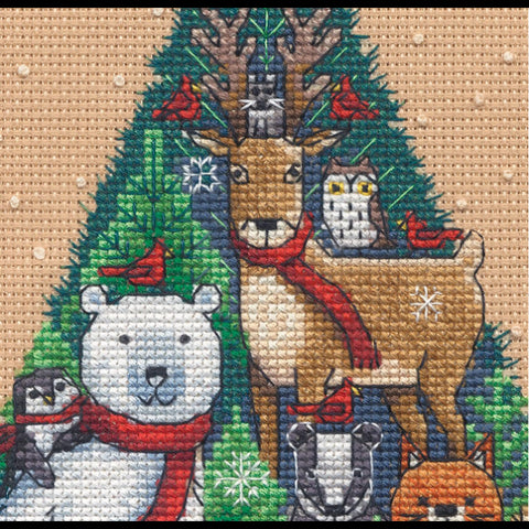 Woodland Cheer  (12.7 x 17.78 cm) - Cross Stitch Kit by DIMENSIONS