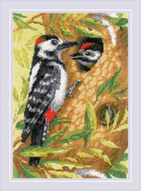 Woodpecker cross stitch kit by RIOLIS Ref. no.: 1851