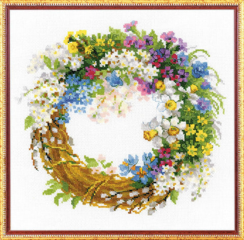 Wreath with Bird Cherry - Cross Stitch Kit from RIOLIS Ref. no.:1536