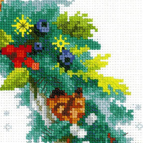 Wreath with Blue Spruce - Cross Stitch Kit from RIOLIS Ref. no.:1603