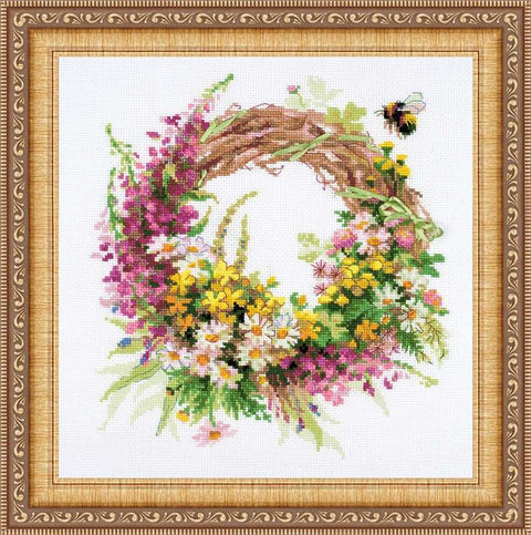 Wreath with Fireweed - Cross Stitch Kit from RIOLIS Ref. no.:1456