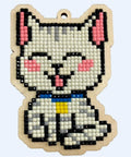 Cat Diamond Mosaic Kit on Wooden Base, Wizardi Wood