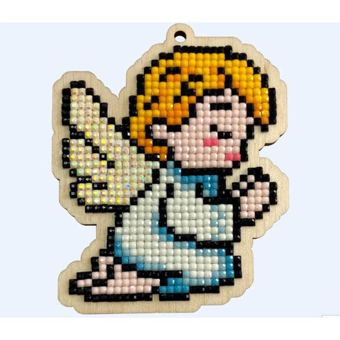 Angel Diamond Painting Kit on Wood, Wizardi Wood