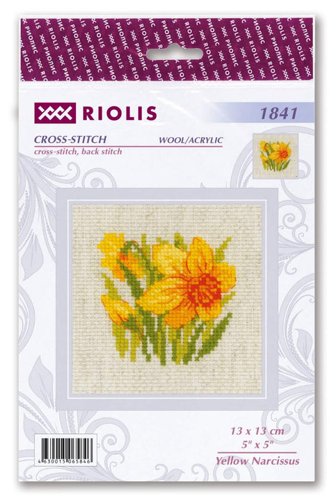 Yellow Narcissus cross stitch kit by RIOLIS Ref. no.: 1841