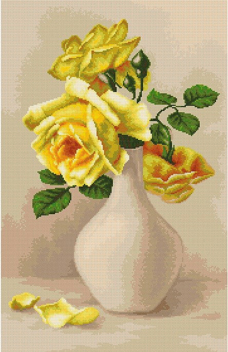 Yellow roses SG508 - Cross Stitch Kit by Luca-s