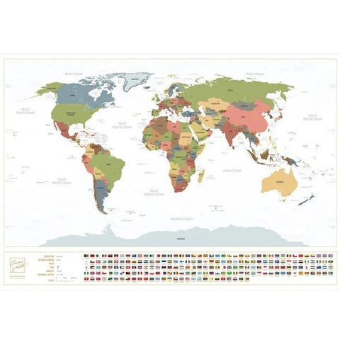 World and small UK Scratch Maps Set (White)