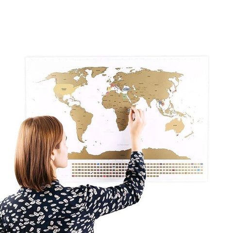 World and small UK Scratch Maps Set (White)