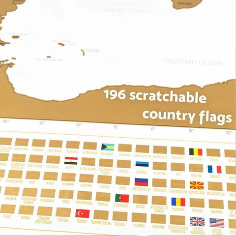 World and small UK Scratch Maps Set (White)