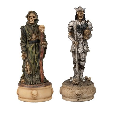 ZOMBIE SET: Handpainted Chess with Briar Erable Wood Chessboard