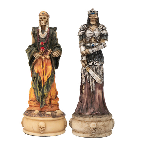 ZOMBIE SET: Handpainted Chess with Briar Erable Wood Chessboard