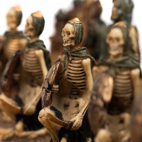 ZOMBIES: Handpainted Chess Set with Leatherlike Chess Board