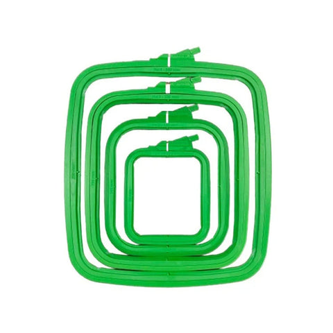Plastic embroidery hoop green