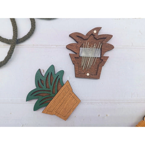 Wooden needle case