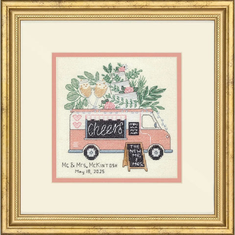 Wedding Cross Stitch Embroidery Kit, Dimensions Wedding Design with Fabric, Threads, Needle, Pattern and Instructions for Personalization